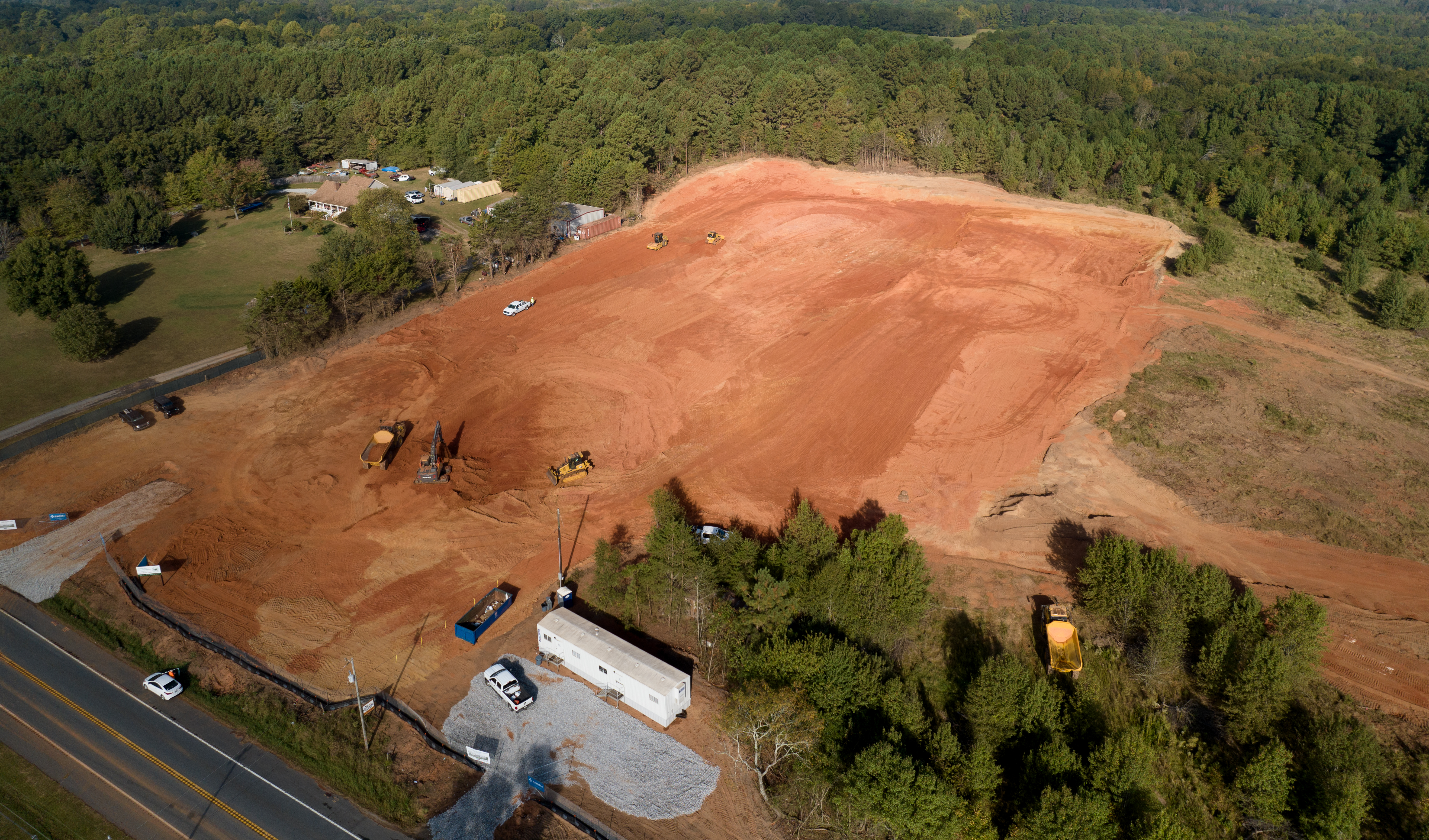 Belton Prep site clearing aerial